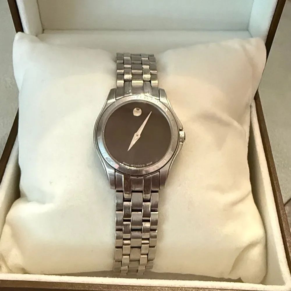 Women's Movado Museum Stainless Steel Quartz Watch black dial